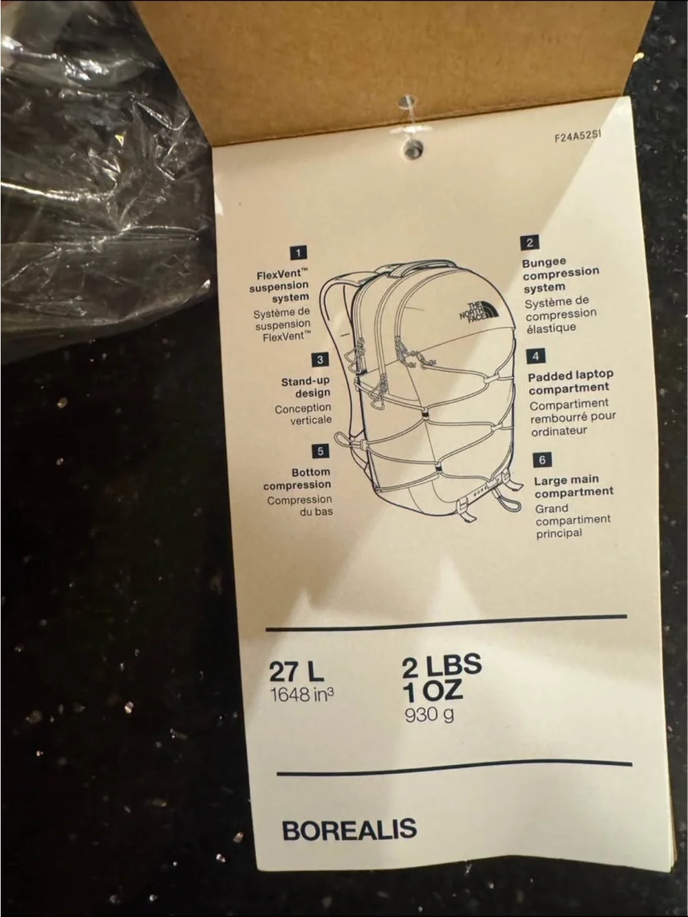 The North Face Womens Cream Backpack with Front Bungee NEW